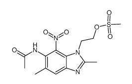 6-acetamido-1-(2-methanesulfonoxyethyl)-2,5-dimethyl-7-nitrobenzimidazole结构式