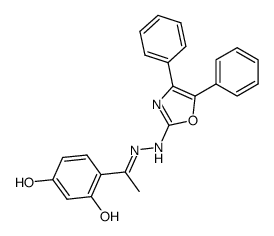 4-{1-[(4,5-Diphenyl-oxazol-2-yl)-hydrazono]-ethyl}-benzene-1,3-diol结构式