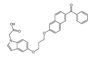 2-[5-[3-(6-benzoylnaphthalen-2-yl)oxypropoxy]indol-1-yl]acetic acid Structure