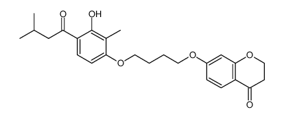 7-{4-[3-hydroxy-2-methyl-4-(3-methylbutanoyl)phenoxy]butoxy}-2,3-dihydro-4H-chromen- 4-one Structure