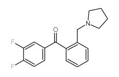 3,4-DIFLUORO-2'-PYRROLIDINOMETHYL BENZOPHENONE结构式