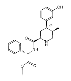 methyl 2-((2R,4R,5R)-4-(3-hydroxyphenyl)-4,5-dimethylpiperidine-2-carboxamido)-2-(S)-phenylacetate Structure