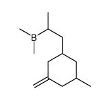 dimethyl-[1-(3-methyl-5-methylidenecyclohexyl)propan-2-yl]borane结构式