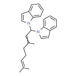 1,1'-(3,7-dimethylocta-2,6-dienylidene)bis(1H-indole)结构式