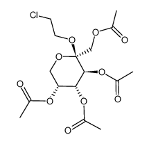 2'-chloroethyl 1,3,4,5-tetra-O-acetyl-β-D-fructopyranoside结构式