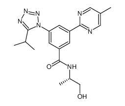 N-((S)-2-hydroxy-1-methylethyl)-3-(5-isopropyltetrazol-1-yl)-5-(5-methylpyrimidin-2-yl)benzamide Structure