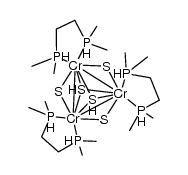tris(bis(1,2-dimethylphosphino)ethane)bis(μ3-sulfido)tris(μ2-sulfido)trichromium Structure