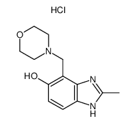 2-methyl-4-(morpholinomethyl)-5-hydroxybenzimidazole bis(hydrochloride)结构式