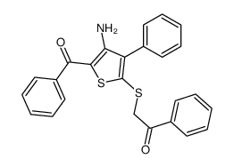 2-(4-amino-5-benzoyl-3-phenylthiophen-2-yl)sulfanyl-1-phenylethanone Structure
