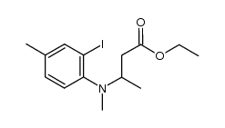 ethyl 3-[N-(2-iodo-4-methylphenyl)-N-methylamino]butanoate结构式