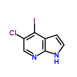 5-氯-4-碘-1H-吡咯并[2,3-b]吡啶结构式