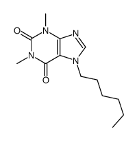 7-hexyl-1,3-dimethylpurine-2,6-dione结构式