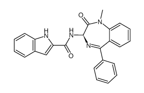 1H-Indole-2-carboxylic acid ((R)-1-methyl-2-oxo-5-phenyl-2,3-dihydro-1H-benzo[e][1,4]diazepin-3-yl)-amide结构式