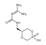 N-{[(5S)-2-hydroxy-2-oxo-1,4,2-dioxaphosphinan-5-yl]methyl}carbamoylguanidine结构式