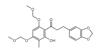3-(1,3-benzodioxol-5-yl)-1-[2-hydroxy-4,6-bis(methoxymethoxy)-3-methylphenyl]-propan-1-on结构式