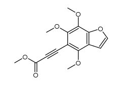 5-[2-(methoxycarbonyl)-1-ethynyl]-4,6,7-trimethoxybenzofuran Structure