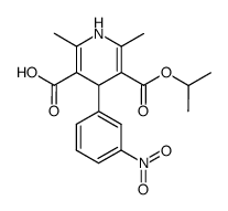 1,4-dihydro-2,6-dimethyl-4-(3'-nitrophenyl)-pyridine-3,5-dicarboxylic acid monoisopropyl ester结构式