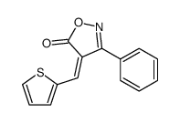3-phenyl-4-(thiophen-2-ylmethylidene)-1,2-oxazol-5-one结构式