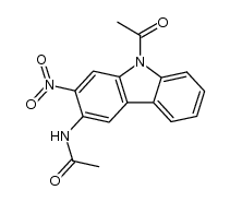 N-(9-acetyl-2-nitro-carbazol-3-yl)-acetamide结构式