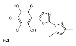 2-(3,5-Dimethylpyrazol-1-yl)-5-(2,5-dihydroxy-3,4,6-trichlorophenyl)thiazole hydrochloride结构式