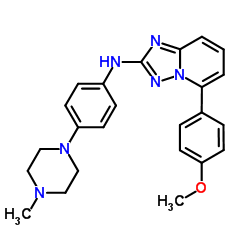 5-(4-Methoxyphenyl)-N-[4-(4-methyl-1-piperazinyl)phenyl][1,2,4]triazolo[1,5-a]pyridin-2-amine结构式