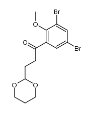 1-(3,5-Dibrom-2-methoxyphenyl)-3-(1,3-dioxan-2-yl)-1-propanon Structure