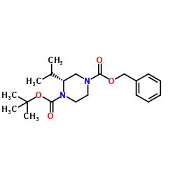 (R)-1-Boc-4-Cbz-2-isopropyl-piperazine结构式