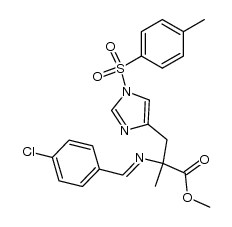 methyl α-[(4-chlorophenylmethylene)amino]-α-methyl-1-[(4-methylphenyl)sulfonyl]-1H-imidazole-4-(+/-)-propanoate Structure