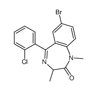 1,3-Dihydro-7-bromo-5-(2-chlorophenyl)-1,3-dimethyl-2H-1,4-benzodiazep in-2-one结构式