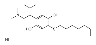 1,4-Benzenediol, 2-(1-((dimethylamino)methyl)-2-methylpropyl)-5-(hepty lthio)-, hydriodide Structure