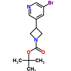 3-(5-溴吡啶-3-基)氮杂环丁烷-1-羧酸叔丁酯结构式