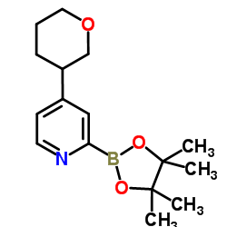 4-(Tetrahydro-2H-pyran-3-yl)-2-(4,4,5,5-tetramethyl-1,3,2-dioxaborolan-2-yl)pyridine结构式
