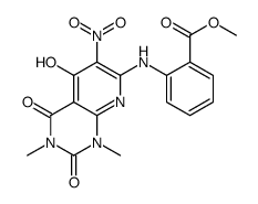 methyl 2-[(1,3-dimethyl-6-nitro-2,4,5-trioxo-8H-pyrido[2,3-d]pyrimidin-7-yl)amino]benzoate结构式