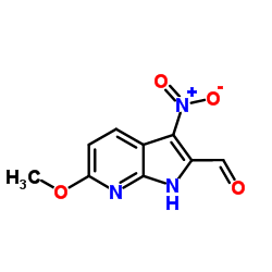 6-Methoxy-3-nitro-1H-pyrrolo[2,3-b]pyridine-2-carbaldehyde结构式