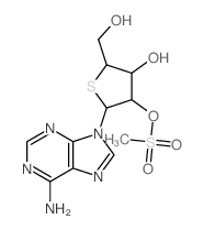 Adenine, 9-(4-thio-b-D-xylofuranosyl)-,2'-methanesulfonate (8CI) Structure