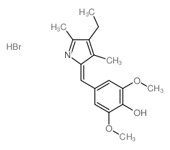 Phenol,4-[(4-ethyl-3,5-dimethyl-2H-pyrrol-2-ylidene)methyl]-2,6-dimethoxy-,hydrobromide (1:1) structure