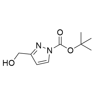 3-(羟甲基)-1H-吡唑-1-羧酸叔丁酯结构式