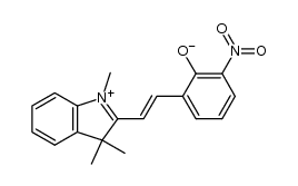 (E)-2-nitro-6-(2-(1,3,3-trimethyl-3H-indol-1-ium-2-yl)vinyl)phenolate结构式