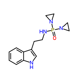 P,P-Bis(1-aziridinyl)-N-[2-(1H-indol-3-yl)ethyl]phosphinic amide Structure