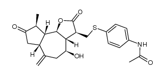 N-(4-((((3S,3aR,4S,6aR,9S,9aR,9bR)-4-hydroxy-9-methyl-6-methylene-2,8-dioxododecahydroazuleno[4,5-b]furan-3-yl)methyl)thio)phenyl)acetamide Structure