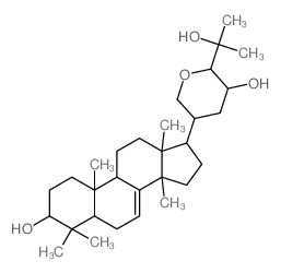 Lanost-7-ene-3,23,25-triol,21,24-epoxy-, (3a,13a,14b,17a,20S,23R,24R)-结构式