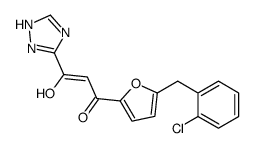1-[5-[(2-chlorophenyl)methyl]furan-2-yl]-3-hydroxy-3-(1H-1,2,4-triazol-5-yl)prop-2-en-1-one Structure