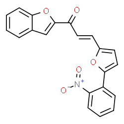(E)-1-(benzofuran-2-yl)-3-(5-(2-nitrophenyl)furan-2-yl)prop-2-en-1-one structure