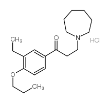 1-Propanone, 1-(3-ethyl-4-propoxyphenyl)-3-(hexahydro-1H-azepin-1-yl)- , hydrochloride (9CI)结构式