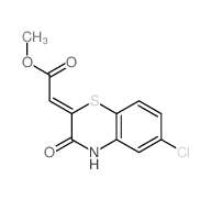 Acetic acid,2-(6-chloro-3,4-dihydro-3-oxo-2H-1,4-benzothiazin-2-ylidene)-, methyl ester结构式