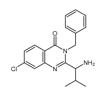 2-(1-氨基-2-甲基丙基)-3-苄基-7-氯喹唑啉-4(3H)-酮结构式