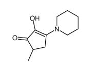 2-Hydroxy-5-methyl-3-(1-piperidinyl)-2-cyclopenten-1-one结构式