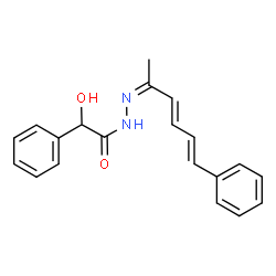 2-hydroxy-2-phenyl-N-[(Z)-[(3E,5E)-6-phenylhexa-3,5-dien-2-ylidene]amino]acetamide结构式