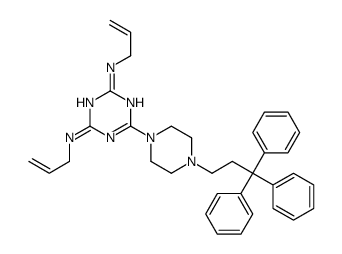 2-N,4-N-bis(prop-2-enyl)-6-[4-(3,3,3-triphenylpropyl)piperazin-1-yl]-1,3,5-triazine-2,4-diamine Structure