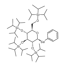 phenyl 1-seleno-2,3,4,6-tetrakis(O-triisopropylsilyl)-β-D-glucopyranoside结构式